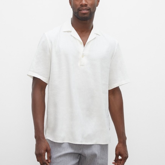 Short Slv Popover Shirt- Brand New- NEVER WORN- WHITE ( OTHER PICS FOR STYLE )